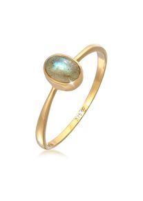 Silberring Elli Premium "Ring Labradorit Solit&auml;r Verlobung 375er Gelbgold" Gr. 56, gold, Fingerringe, Damen, 56, Gelbgold 375, Silberring