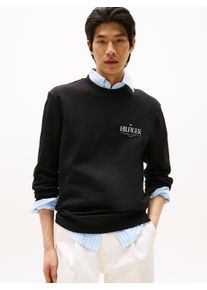 Sweatshirt Tommy Hilfiger "HILFIGER STACKED SWEATSHIRTS", Herren, Gr. M, schwarz, Sweatware, Obermaterial: 100% Baumwolle, Rundhals, Rippb&uuml;ndchen, Sweatshirts Sweatshirt