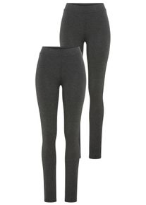 Leggings YSABEL MORA, Damen, Gr. L, N-Gr, anthrazit, Single Jersey, Obermaterial: 95% Baumwolle, 5% Elasthan, eng lang, Hosen Leggings