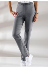 Dehnbund-Jeans Classic Basics, Damen, Gr. 46, Normalgr&ouml;&szlig;en, grau (grau, denim), 81% Baumwolle, 17% Polyester, 2% Elasthan, unifarben, lang, Jeans Dehnbund-Jeans
