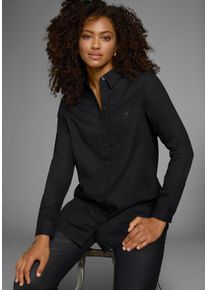 Longbluse OTTO products, Damen, Gr. 34, schwarz, Web, Obermaterial: 100% Viskose (LENZING&trade; ECOVERO&trade;), figurumspielend h&uuml;ftbedeckend, &Auml;rmel mit &Auml;rmelschlitz Manschette, Blusen Longbluse