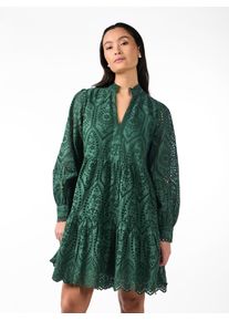 Blusenkleid Y.A.S "YASHOLI LS DRESS S. NOOS", Damen, Gr. XS, N-Gr, gr&uuml;n (sycamore), Web, Obermaterial: 100% Baumwolle, unifarben, tiefer V-Ausschnitt, weit Manschette, Kleider Blusenkleid, Sommerkleid