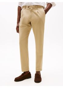 Chinohose Tommy Hilfiger "HARLEM CHINO SATIN", Herren, Gr. 31, L&auml;nge 32, braun (camel), Web, Obermaterial: 98% Baumwolle, 2% Elasthan, unifarben, l&auml;ssig geschnitten normal, Hosen Chinohose, Relaxed fit, Bundfalten