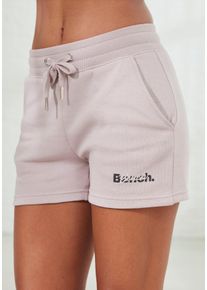 Shorts BENCH. LOUNGEWEAR, Damen, Gr. 52/54, N-Gr, rosa (rauchrosa), Interlock, Obermaterial: 60% Baumwolle, 40% Polyester, bestickt, unifarben, Basic, bequem kurz, Hosen Shorts, mit Logodruck und Stickerei, Topseller