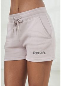 Shorts BENCH. LOUNGEWEAR, Damen, Gr. 36/38, N-Gr, rosa (rauchrosa), Interlock, Obermaterial: 60% Baumwolle, 40% Polyester, bestickt, unifarben, Basic, bequem kurz, Hosen Shorts, mit Logodruck und Stickerei