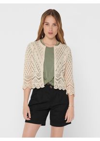 Jacqueline de Yong Strickjacke JDY "JDYSUN 3/4 CROPPED CARDIGAN KNT NOOS", Herren, Gr. S, beige (tapioca), Strick, Obermaterial: 100% Polyacryl, regular fit kurz, V-Ausschnitt, Strickjacken Strickjacke