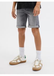 Jack & Jones Shorts JACK & JONES JUNIOR "JJIRICK bequem mit mittlerer Taille f&uuml;r Jungen", Jungen, Gr. 128, N-Gr, blau (grau denim detail:am 362, ofr 5658), Web, Obermaterial: 98% Baumwolle, 2% Elasthan, Abriebeffekte, unifarben, regular fit knielang, Hosen Shorts, unifarben, modisch, regular fit, Web