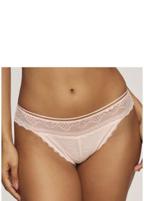String Lascana "Tiziana", Damen, Gr. 40/42, beige (puder), Microtouch, Obermaterial: 84% Polyamid, 16% Elasthan, figurbetont, Unterhosen String, mit anteilig recycelter Spitze
