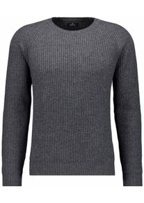 Rundhalspullover Ragman, Herren, Gr. 54, grau (anthrazit), Strick, 90% Wolle 10% Cashmere, ohne Ausschnitt, Pullover Rundhalspullover