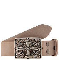 Lederg&uuml;rtel RETTUNGSRING G&Uuml;RTEL, Damen, Gr. 105, braun, Leder, unifarben, G&uuml;rtel Lederg&uuml;rtel, mit austauschbarer Schlie&szlig;e &raquo;Kreuz Schn&ouml;rkel&laquo;