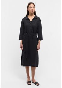 Blusenkleid Eterna "OVERSIZE FIT", Damen, Gr. 46, Normalgr&ouml;&szlig;en, schwarz, 100% Leinen, loose fit, Kleider Blusenkleid