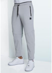 Sweathose John Devin, Herren, Gr. S (44/46), N-Gr, grau (hellgrau), angeraute Sweatware, Obermaterial: 60% Baumwolle, 40% Polyester, unifarben, bequem lang, Hosen Sweathose, Jogginghose mit seitlichen Taschen und Bindeband aus Baumwoll-Mix