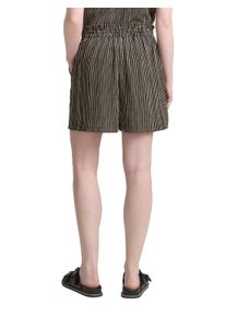 Shorts Tom Tailor Denim, Damen, Gr. S (36), N-Gr, beige (schwarz beige), Web, Obermaterial: 99% Polyester, 1% Elasthan, gestreift, regular fit kurz, Hosen Shorts, Sommerhose gestreifte Optik