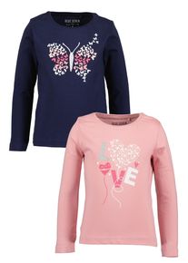 Langarmshirt Blue Seven "Blue Seven Langarmshirts", M&auml;dchen, Gr. 98, bunt (m003, multipack 3), 100% Baumwolle, normal, Rundhals, Shirts Langarmshirt