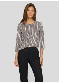 3/4-Arm-Shirt Rabe, Damen, Gr. 38, macchiato, Web, Obermaterial: 92% Baumwolle, 8% Elasthan, bedruckt, gemustert, tailliert h&uuml;ftbedeckend, Rundhals, Shirts 3/4-Arm-Shirt, mit Minimal Print