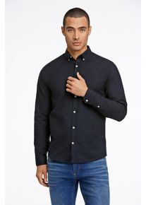 Langarmhemd LINDBERGH, Damen, Gr. XXL, N-Gr, schwarz, Web, Obermaterial: 97% Baumwolle, 3% Elasthan, unifarben, gerade h&uuml;ftbedeckend, Rundhals, 2-Knopf-Manschette, Hemden Langarmhemd, mit Button-Down-Kragen