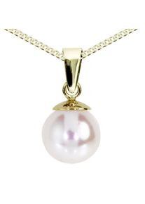 Kette mit Anh&auml;nger OSTSEE-SCHMUCK "OSTSEE-SCHMUCK Kette mit Anh&auml;nger Ingrid 7" Gr. 45, gold (wei&szlig;, neutral), Halsketten, Damen, 45cm, Gelbgold 585, L: 42, Kette mit Anh&auml;nger