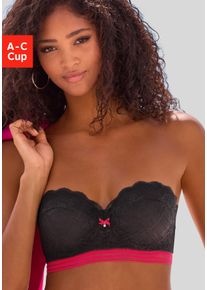 Push-up-BH Vivance, Damen, Gr. 90, Cup C, schwarz, Spitze, Obermaterial: 70% Polyamid, 20% Polyester, 10% Elasthan, BHs Push-up-BH, mit B&uuml;gel und mit 4 Tragevarianten, Multiway-BH, Dessous