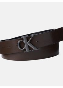 Lederg&uuml;rtel Calvin Klein Jeans "MNGRM PLQ BCKL 35MM", Herren, Gr. 90, schwarz (schwarz, delicioso, matte gunmetal), Rindsleder, unifarben, G&uuml;rtel Lederg&uuml;rtel
