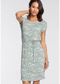 Sommerkleid Laura Scott, Damen, Gr. 38, N-Gr, bunt (gebl&uuml;mt aop), Single Jersey, Obermaterial: 95% Viskose, 5% Elasthan, gebl&uuml;mt, figurumspielend mini, Rundhals, angeschnitten, Kleider Sommerkleid, Mini-L&auml;nge, l&auml;ssiger, eleganter Stil