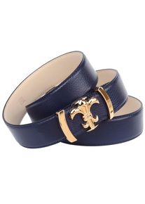 Lederg&uuml;rtel Anthoni Crown, Damen, Gr. 90, blau, Leder, unifarben, G&uuml;rtel Lederg&uuml;rtel, Lacklederg&uuml;rtel in dunkelblau mit Lilienschlie&szlig;e