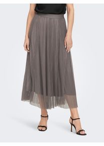 Maxirock Only "ONLLAVINA SKIRT JRS", Damen, Gr. XL (42), braun (antler), Jersey, Obermaterial: 100% Polyester, unifarben, wadenlang, R&ouml;cke Maxirock, Polyester