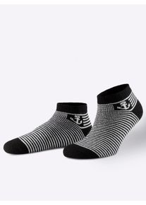 w&auml;schepur Socken W&Auml;SCHEPUR, Damen, Gr. 3, schwarz-wei&szlig; (schwarz, wei&szlig;, gestreift), 80% Polyacryl, 18% Polyester, 2% Elasthan, Socken Socken