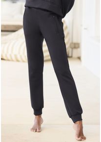 Sweathose French Connection, Damen, Gr. 44/46, N-Gr, schwarz, Obermaterial: 55% Viskose (LENZING&trade; ECOVERO&trade;), 40% Polyester, 5% Elasthan. Taschenfutter: 100% Polyester, unifarben, Basic, bequem lang, Hosen Sweathose, Topseller