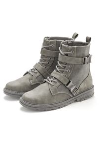 Stiefelette Vivance "Stiefel, Boots", Damen, Gr. 36, grau, Obermaterial: 100% Lederimitat. Decksohle: 100% Textilmaterial. Futter: 100% Textilmaterial. Laufsohle: 100% Synthetik, unifarben, Schuhe Stiefelette, mit modischen Zierschnallen VEGAN