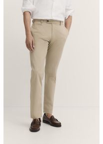 Chinohose Bugatti, Herren, Gr. 34, L&auml;nge 30, beige (50, beige), 86% Baumwolle, 11% Polyester, 3% Elasthan, unifarben, normal, Hosen Chinohose, mit Stretchfunktion