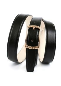 Lederg&uuml;rtel Anthoni Crown, Damen, Gr. 80, schwarz, Leder, unifarben, G&uuml;rtel Lederg&uuml;rtel, in Hirschpr&auml;gung mit gemusterter Schlie&szlig;e