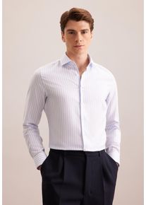 Businesshemd Seidensticker "Schwarze Rose", Herren, Gr. XL (43), normale &Auml;rmell&auml;ngen, blau, 100% Baumwolle, gestreift, tailored fit, 2-Knopf-Manschette, Hemden Businesshemd, Shaped 1/1 Kentkragen Gestreift