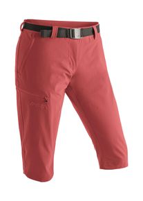 Caprihose Maier Sports "Inara slim 3/4", Damen, Gr. 36, Normalgr&ouml;&szlig;en, rot (karminrot), 90% Polyamid, 10% Elasthan, Hosen Caprihose, Damen Wanderhose, atmungsaktive Outdoorhose, 3/4 Hose mit 3 Taschen