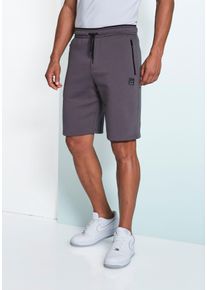 Sweatshorts John Devin, Herren, Gr. S (44/46), N-Gr, grau (dunkelgrau), angeraute Sweatware, Obermaterial: 60% Baumwolle, 40% Polyester, unifarben, bequem kurz, Hosen Sweatshorts, seitliche Taschen mit schwarzem Rei&szlig;verschluss