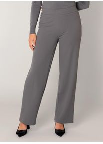 Treggings Base Level "Yarah", Damen, Gr. 48, L&auml;nge 32, grau (dunkelgrau), Web, Obermaterial: 97% Polyester, 3% Elasthan, unifarben, loose fit lang, Hosen Treggings, mit elastischem Bund