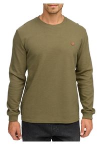 Sweatshirt INDICODE "INSalupe", Herren, Gr. M, schwarz olive, Sweatware, Obermaterial: 100% Baumwolle, unifarben, regular fit h&uuml;ftlang, Rundhals, Sweatshirts Sweatshirt