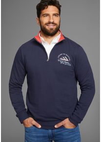 MAN'S WORLD Sweatshirt MAN'S WORLD, Herren, Gr. 3XL (64/66), blau (marine), Obermaterial: 60% Baumwolle, 40% Polyester, unifarben mit Farbeinsatz, regular fit, angesetztes B&uuml;ndchen, Sweatshirts Sweatshirt, mit Kontrastkragen - Neue Farben