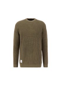 Sweater Alpha Industries "Acid Pullover", Herren, Gr. L, gr&uuml;n (schwarz olive), Obermaterial: 100% Baumwolle, regular fit, Sweatshirts Sweater