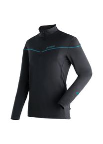 Fleecepullover Maier Sports "Nago Rec", Herren, Gr. 50, blau, 100% Polyester (recycled), Rundhals, Sweatshirts Fleecepullover, Herren Midlayer, elastisches und pflegeleichtes Half-Zip Fleece