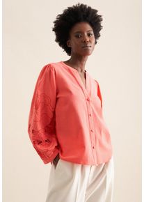 Tunika Seidensticker "Schwarze Rose", Damen, Gr. 42, lachspink, 65% Baumwolle, 35% Leinen, unifarben, Tuniken Tunika