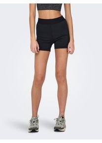 Trainingsshorts Only Play "ONPGIL-2-LANA LIFE HW SHORTS NOOS", Damen, Gr. S (36), N-Gr, schwarz, Jersey, Obermaterial: 80% Polyester, 20% Elasthan, unifarben, Hosen Trainingsshorts