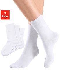 H.I.S. Socken H.I.S, Damen, Gr. 35-38, wei&szlig; (3x wei&szlig;), Baumwolle, Elasthan, Polyamid, unifarben, elastisch, Socken Socken, mit Komfortbund auch f&uuml;r Diabetiker geeignet, Topseller