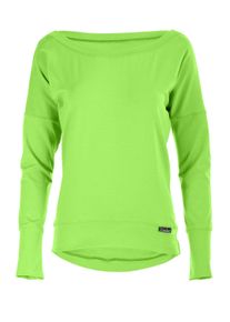 Oversize-Shirt WINSHAPE "Longsleeve WS2", Damen, Gr. L, gr&uuml;n (apfelgr&uuml;n), 90% Baumwolle, 10% Elasthan, U-Boot-Ausschnitt, Shirts Oversize-Shirt