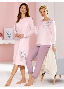 w&auml;schepur Nachthemd W&Auml;SCHEPUR "Nachthemd", Damen, Gr. 48/50, Normalgr&ouml;&szlig;en, rosa (hellros&eacute;, mauve, bedruckt), 60% Baumwolle, 40% Polyester, bedruckt, gebl&uuml;mt, gemustert, unifarben, Kleider Nachthemd