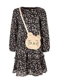 Sommerkleid happy girls "dress", M&auml;dchen, Gr. 128, EURO-Gr&ouml;&szlig;en, schwarz, Stoff, 100% Polyester, normal, Kleider Sommerkleid