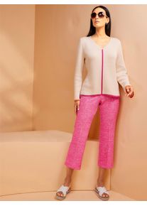 Webhose Heine, Damen, Gr. 46, Normalgr&ouml;&szlig;en, pink (fuchsia, elfenbein, meliert), 78% Polyester, 20% Baumwolle, 2% Elasthan, unifarben, 7/8-L&auml;nge, Hosen Webhose