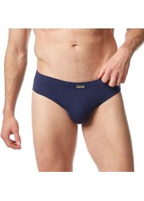 Slip Bruno Banani "CHECK LINE 2.0 SPORTSLIP", Herren, Gr. 4 (S), blau (marine karo), Obermaterial: 90% Polyamid, 7% Elasthan, 3% sonstige Fasern, kariert, bequem, Unterhosen Slip