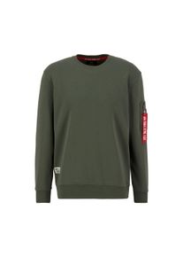 Sweater Alpha Industries "USN Blood Chit Sweatshirt", Herren, Gr. S, gr&uuml;n (schwarz olive), Obermaterial: 80% Baumwolle, 20% Polyester, regular fit, Sweatshirts Sweater