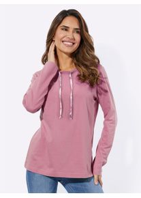 Langarmshirt Classic Basics "Langarm-Shirt", Damen, Gr. 40, rosa (altrosa), 100% Baumwolle, gebl&uuml;mt, gemustert, mehrfarbig, Rundhals, Shirts Langarmshirt