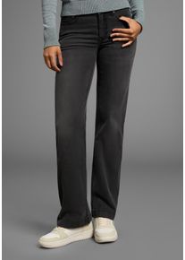 Comfort-fit-Jeans Kangaroos, Damen, Gr. 46, N-Gr, grau (dunkelgrau us), Denim/Jeans, Obermaterial: 79% Baumwolle, 19% Polyester, 2% Elasthan, unifarben, Basic, comfort fit lang, Jeans Comfort-fit-Jeans, Topseller